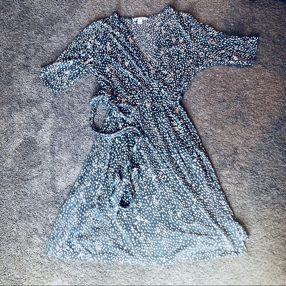 Banana Republic Slate Blue/Gray Wrap Dress Sz L